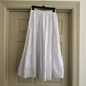 NLT White Eyelet Maxi Skirt